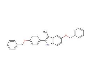 3-Methyl-5-(phenylmethoxy)-2-[4-(phenylmethoxy)phenyl]-1H-indole - chemical structure image