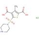 3-methyl-5-(piperazin-1-ylsulfonyl)thiophene-2,4-dicarboxylic acid hydrochloride - chemical structure image