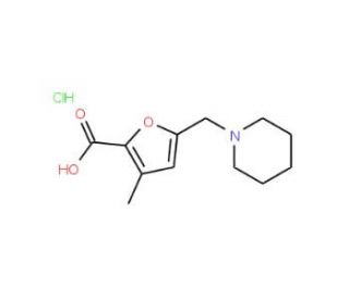3-Methyl-5-piperidin-1-ylmethyl-furan-2-carboxylicacid hydrochloride - chemical structure image