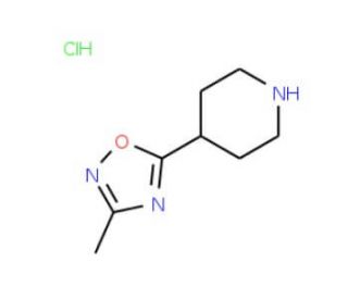 3-methyl-5-(piperidin-4-yl)-1,2,4-oxadiazole hydrochloride - chemical structure image