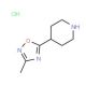 3-methyl-5-(piperidin-4-yl)-1,2,4-oxadiazole hydrochloride - chemical structure image