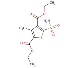3-Methyl-5-sulfamoyl-thiophene-2,4-dicarboxylic acid diethyl ester - chemical structure image