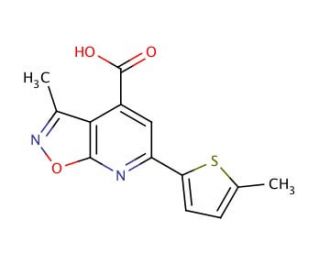 3-methyl-6-(5-methylthien-2-yl)isoxazolo[5,4-b]pyridine-4-carboxylic acid - chemical structure image