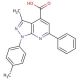 3-Methyl-6-phenyl-1-p-tolyl-1H-pyrazolo[3,4-b]pyridine-4-carboxylic acid - chemical structure image