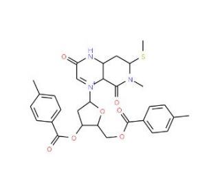 3-Methyl-8-(2&prime;-deoxy-3&prime;,5&prime;-di-O-toluoyl-&beta;-D-ribofuranosyl)isoxanthopterin - chemical structure image