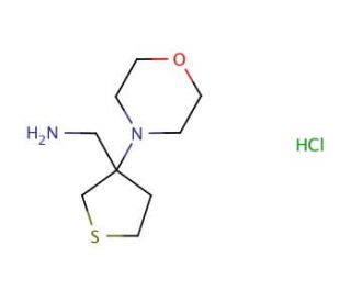 (3-morpholin-4-yltetrahydrothien-3-yl)methylamine hydrochloride - chemical structure image