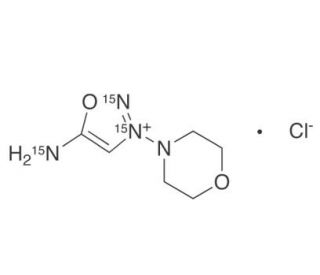 3-Morpholinosydnonimine-15N3 Hydrochloride (CAS 16142-27-1) - chemical structure image