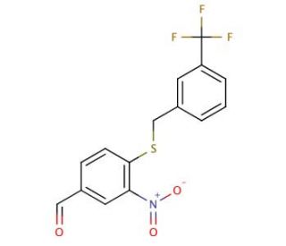 3-Nitro-4-{[3-(trifluoromethyl)benzyl]-sulfanyl}benzenecarbaldehyde - chemical structure image