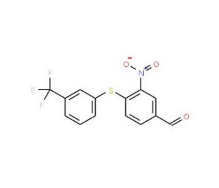 3-Nitro-4-{[3-(trifluoromethyl)phenyl]-sulfanyl}benzenecarbaldehyde - chemical structure image