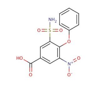 3-Nitro-4-phenoxy-5-sulfamoylbenzoic Acid (CAS 28328-53-2) - chemical structure image
