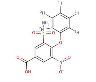 3-Nitro-4-phenoxy-5-sulfamoylbenzoic Acid-d5 (CAS 1072125-53-1) - chemical structure image