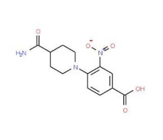 3-Nitro-4-(piperidin-4-carboxamide-1-yl)-benzoic acid - chemical structure image