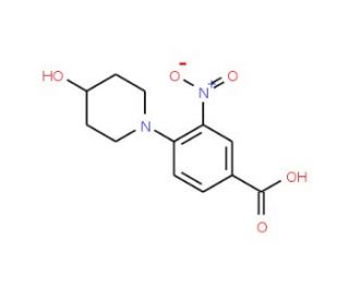3-Nitro-4-(piperidin-4-ol-1-yl)benzoic acid - chemical structure image