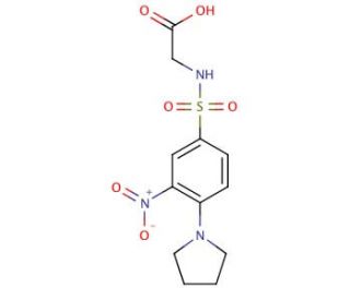 {[(3-nitro-4-pyrrolidin-1-ylphenyl)sulfonyl]amino}acetic acid - chemical structure image