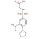 {[(3-nitro-4-pyrrolidin-1-ylphenyl)sulfonyl]amino}acetic acid - chemical structure image