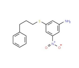 3-Nitro-5-[(3-phenylpropyl)thio]aniline - chemical structure image