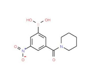 3-Nitro-5-(piperidin-1-ylcarbonyl)benzeneboronic acid (CAS 871332-78-4) - chemical structure image