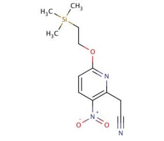 3-Nitro-6-[2-(trimethylsilyl)ethoxy]pyridine-2-acetonitrile (CAS 361456-00-0) - chemical structure image
