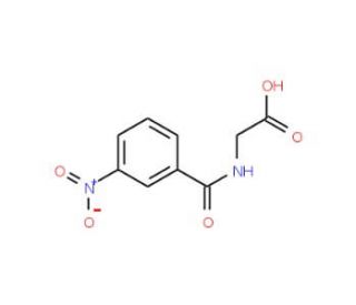 (3-Nitro-benzoylamino)-acetic acid (CAS 617-10-7) - chemical structure image
