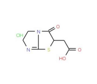 (3-Oxo-2,3,5,6-tetrahydro-imidazo[2,1-b]thiazol-2-yl)-acetic acid hydrochloride - chemical structure image