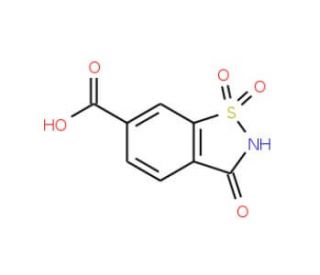 3-oxo-2,3-dihydro-1,2-benzisothiazole-6-carboxylic acid 1,1-dioxide (CAS 90779-46-7) - chemical structure image