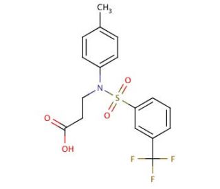 3-[p-Tolyl-(3-trifluoromethyl-benzenesulfonyl)-amino]-propionic acid - chemical structure image