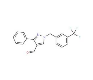 3-Phenyl-1-[3-(trifluoromethyl)benzyl]-1H-pyrazole-4-carbaldehyde - chemical structure image