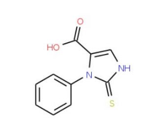 3-phenyl-2-thioxo-2,3-dihydro-1H-imidazole-4-carboxylic acid (CAS 99361-29-2) - chemical structure image