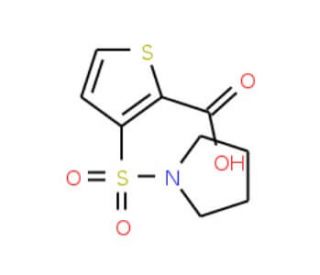 3-(pyrrolidin-1-ylsulfonyl)thiophene-2-carboxylic acid - chemical structure image