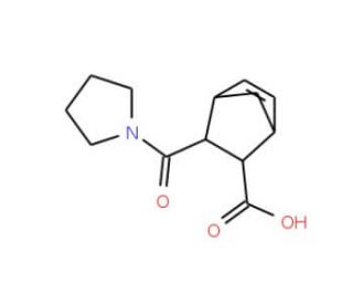 3-(Pyrrolidine-1-carbonyl)-bicyclo[2.2.1]hept-5-ene-2-carboxylic acid (CAS 436811-25-5) - chemical structure image