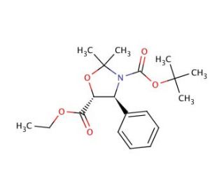 3-(t-Boc)-2,2-dimethyl-4-phenyl-1,3-oxazolidin-5-yl]formic Acid Ethyl Ester (CAS 143527-74-6) - chemical structure image
