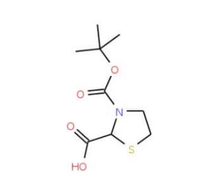3-(tert-Butoxycarbonyl)-1,3-thiazolane-2-carboxylic acid (CAS 141783-63-3) - chemical structure image