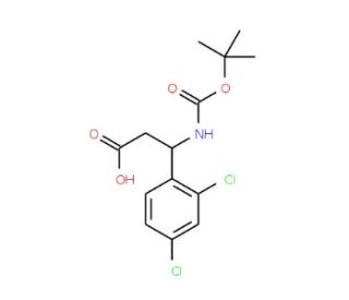 3-tert-Butoxycarbonylamino-3-(2,4-dichlorophenyl)-propionic acid (CAS 683219-22-9) - chemical structure image