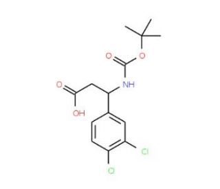 3-tert-Butoxycarbonylamino-3-(3,4-dichlorophenyl)-propionic acid (CAS 193633-52-2) - chemical structure image