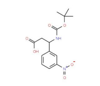 3-tert-Butoxycarbonylamino-3-(3-nitro-phenyl)-propionic acid (CAS 284492-22-4) - chemical structure image