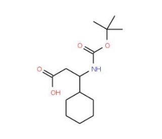 3-tert-Butoxycarbonylamino-3-cyclohexyl-propionic acid (CAS 458529-74-3) - chemical structure image
