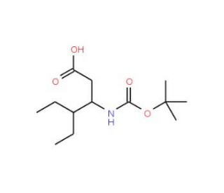 3-tert-Butoxycarbonylamino-4-ethyl-hexanoic acid (CAS 776330-51-9) - chemical structure image
