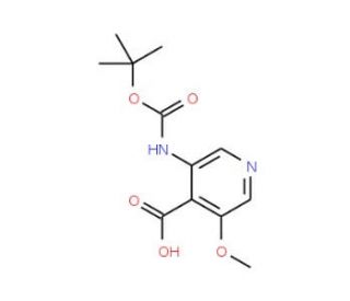 3-(tert-Butoxycarbonylamino)-5-methoxyisonicotinic acid (CAS 709666-22-8) - chemical structure image