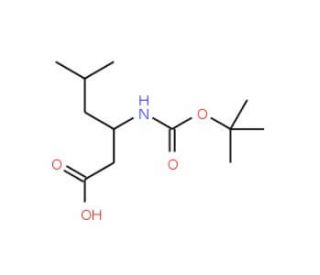 3-tert-Butoxycarbonylamino-5-methyl-hexanoic acid (CAS 138165-75-0) - chemical structure image
