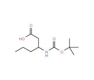 3-tert-Butoxycarbonylamino-hexanoic acid (CAS 282524-95-2) - chemical structure image