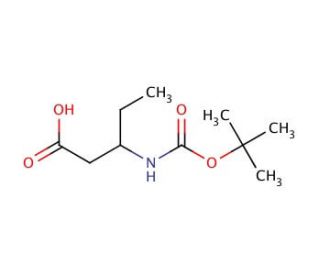 3-tert-Butoxycarbonylamino-pentanoic acid (CAS 557091-78-8) - chemical structure image