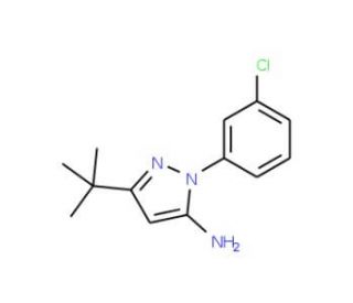 3-tert-Butyl-1-(3-chlorophenyl)-1H-pyrazol-5-amine (CAS 895042-70-3) - chemical structure image