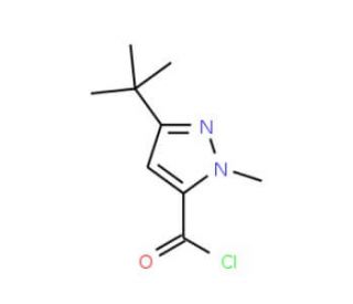 3-(tert-Butyl)-1-methyl-1H-pyrazole-5-carbonyl chloride (CAS 160842-62-6) - chemical structure image