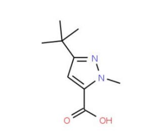 3-(tert-Butyl)-1-methyl-1H-pyrazole-5-carboxylic acid (CAS 175277-11-9) - chemical structure image
