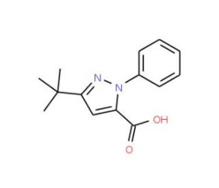 3-(tert-Butyl)-1-phenyl-1H-pyrazole-5-carboxylic acid (CAS 93045-47-7) - chemical structure image