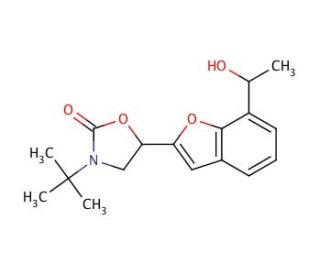 3-tert-Butyl-5-[7-(hydroxyethyl)-2-benzofuranyl]-2-oxazolidinone (CAS 1076199-70-6) - chemical structure image
