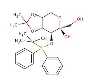 3-tert-Butyldiphenylsilyl-4,5-O-(1-methylethyldiene)-β-D-fructopyranose - chemical structure image