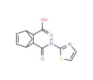 3-(Thiazol-2-ylcarbamoyl)-bicyclo[2.2.1]hept-5-ene-2-carboxylic acid (CAS 320784-65-4) - chemical structure image