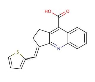 3-Thiophen-2-ylmethylene-2,3-dihydro-1H-cyclopenta[b]quinoline-9-carboxylic acid - chemical structure image