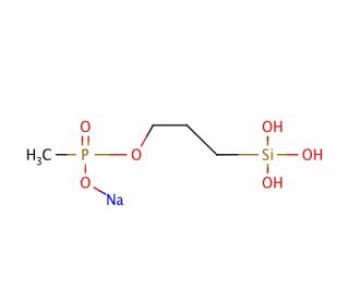 3-(Trihydroxysilyl)propyl methylphosphonate, monosodium salt solution (CAS 84962-98-1) - chemical structure image